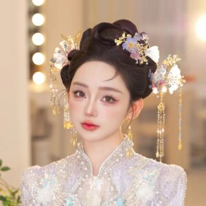 Xiuhe Headdress Sweet New Chinese Xiuhe Clothing National Style Style Morning Gowns and Gown Accessories Age Reducing