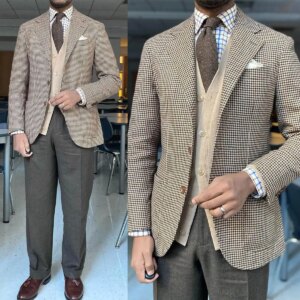Fashion Coat Single Breasted Vintage Street 1 Pieces Outwear Thick Business Casual Jacket Winter Blazer Men’s Suits Customized