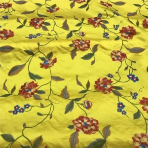 Pure silk embroidery heavy satin brocade fabric peony dress cheongsam cloth
