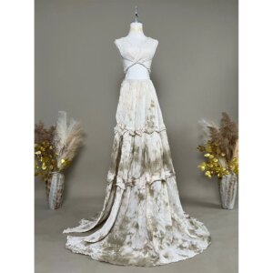 Don&Judy Bohemian Top And Skirt Two Piece Set Cotton Tie Dye Maternity Dress Photography Sexy Party Gown Pregnancy Photo Shoot