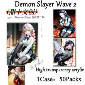 2025 Demon Slayer TianKa Culture Wave 2 Card Wholesale New Process Colored Paper Anime Character Collection Card Hobbies Gift