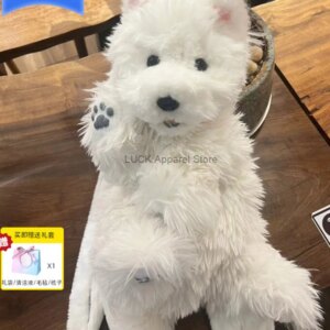 West Highland Backpack Simulation Doll Little Dog Doll Cute Dog Backpack Women’s Bag Plush Chongk Children’s Gift