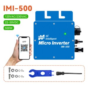 500W Grid Tie Solar Inverter 22-50VDC With Built-in WiFi IP65 Easy to Install For 120VAC or 230VAC Home Grid and Solar Panel