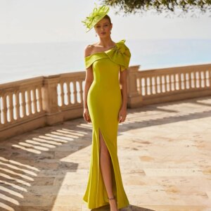 Elegant Mother of the Bride Dresses for Weddings Green Side Slit Mermaid Wedding Guest Gowns Long Off the Shoulder Formal Dress