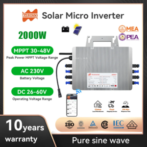 DC22-50V 2KW microinverters for solar system High Quality microinverter on grid Max Connect 4PC 350-700W Solar Panels