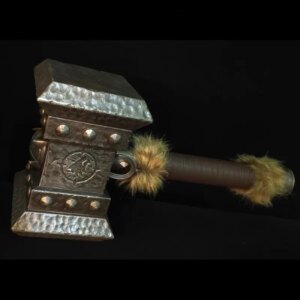 55cm WOW Doomhammer Weapon Cosplay Costume Party Props 1:1 Full Metal Hammer Collection Model Adult Cosplay Fancy Dress Party An