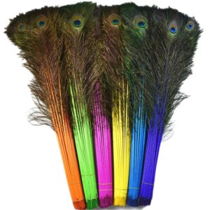 Peacock Feathers 500PCS 50-60CM Custom Colors for Craft Accessories Home Carnival Jewelry Plume Plumes Feather Decoration