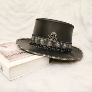 Casual Goth Dome Steam Halloween headgear leather hat