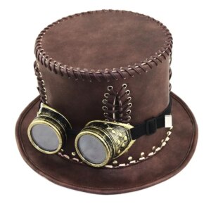 Gothic leather hat dome steam set gift personality
