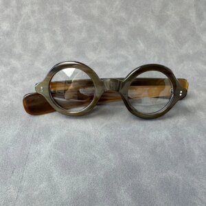 Eyeglass Frames Unique Small Round Eyewear Handmade Natural Horn Wide Temple Reading Prescription Women’s Man Glasses Frames