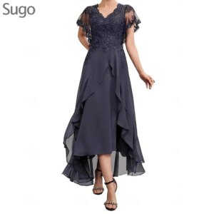 Customized Elegant Beads Mother of the Bride Dresses Chiffon V-Neck Ankle-Length A-Line Wedding Guest Party Groom Dress 2025