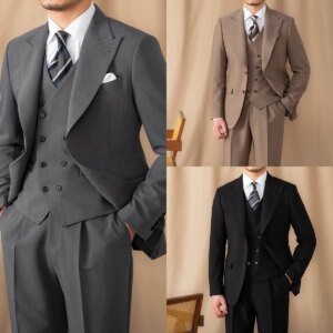 Formal Wedding Tuxedos 3 Piece Set Jacket Vest Pants Peaked Lapel Men Suit Business Single Breasted Party Suits Customized