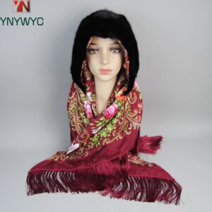 2025 New Arrival Female Warm Real Mink Fur Hats Scarf Full Pelt Fur Caps Mufflers Women Luxury Natural Mink Fur Hooded Scarf