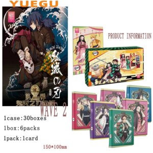 Hot Demon Slayer Collection Cards Booster Box Wave 2 Various Process Equisite Anime Playing Game Board Cards Kid Gift