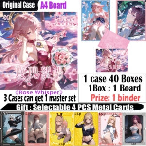 New A4 Size Goddess Collection Card ” Rose Whisper ” Waifu Card Hobby Genshin CCG Card Doujin Toys Board Gifts