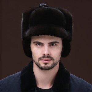 New Genuine Real Winter Hats Woman Natural Mink Fur Hat Mink Baseball Cap Luxury Women Fashion Winter Headwear Warm Beanies Hats