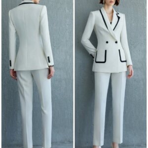 Business Office Women Suits Sets Slim Fit Wear Women Blazer Single Breasted Outfits 2 Pieces Blazer Pants Sets Customized