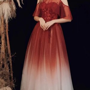 Fairy Tube Top Beading Toast Clothing Vestidos De Fiesta Women Burgundy Long A Line Tulle Prom Dresses