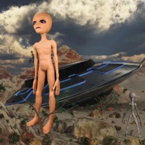 Alien Latex Model Prop Halloween Party Alien Model Props Cosplay Area 51 Alien Scary Prop Life Size UFO Roswell Martian Lil Mayo