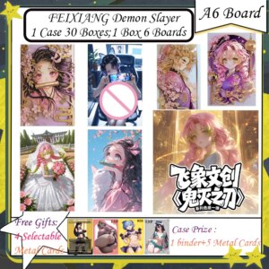 FEIXIANG Demon Slayer A6 Colored Paper Anime Kimetsu Yaiba Tanjirou Kamado Nezuko Card Kids Gift Demon Slayer Cards