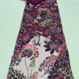 Luxurious Nigerian Handmade Beaded French Lace 2025 High Quality Sequins Embroidery African Net Lace Fabric Dress