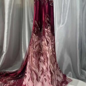 Luxury Velvet French Mesh Beaded Lace Fabric 2025 High Quality African Sequins Groom Lace Fabrics For Nigerian Wedding Dresses