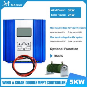 Max Wind 3000W &Solar 2000W MPPT Wind Solar Hybrid Charge Controller 12/24 48V LCD Display For Lifepo4 Lithium Lead Acid Battery
