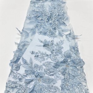 Fashion French Embroidery Beaded Lace Fabric African Nigerian With Sequins Lace Fabric For Wedding Dress