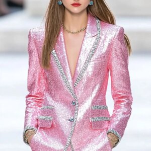 Sequins Farbic Bespoke 2 Pcs Women Suits Blazer Short Pants Slim Fit Fashion Crystal Stylish Evening Party Wear Women Customized