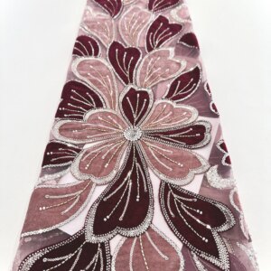 Elegant African Velvet Lace Fabric Sequins Beaded Embroidery Groom Nigerian High Quality French Tulle Lace Fabric For Sewing