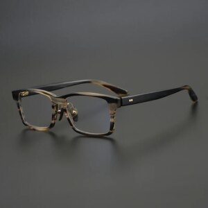 Niche Fashion Square Reading Ox Horn Glasses Frame Vintage Luxury Brand Business Eyeglasses Men Women Presbyopia Myopia Eyewear