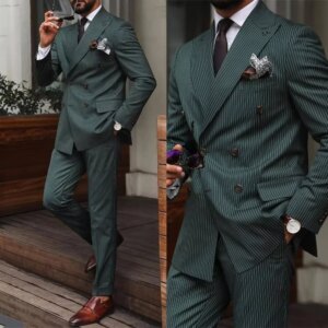 Classic 2 Pieces Men Suits Jacket+Pant Customized Formal Wedding Suits Fit Slim Double Breasted Party Suit Tailor-Made Plus Size