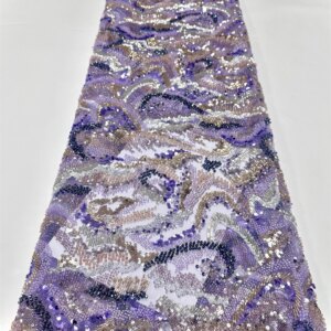 2025 Luxury Elegant Handmade Embroidery Sequins Beaded Lace High Quality African Sequins Lace Fabric for Wedding Sewing