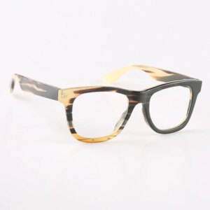 Eyeglass Frames Unique Vintage Square Business Myopia Reading Eyewear Handmade Honey Black Horn Prescription Man’s Glasses Frame