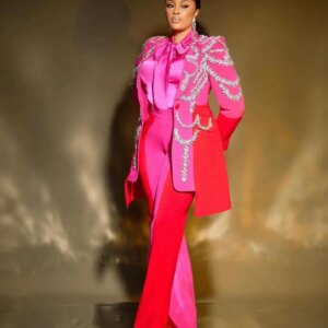 Women Suits 2 Pieces Long Sleeves Beads Diamonds Embroidery Sequins Prom Evening Gowns Custom Made Plus Size Mother Of The Bride
