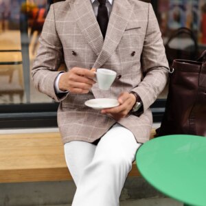 Leisure Grid 2 Pieces Jacket+pant Fashion Men Suits Tuxedos Splicing Plaid Groom Wear Notched Lapel Formal Suit Custom Size