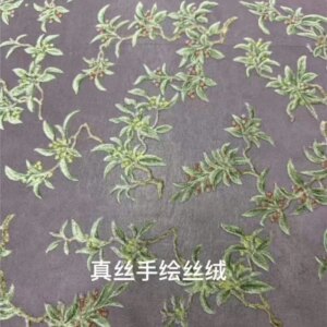 High-end spring and Summer silk hand-painted floral fleece fabric new Chinese-style coat armor