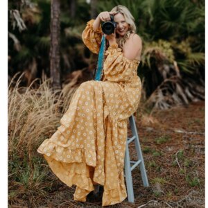 Daisy Printed Cotton Dress Long Sleeved Retro Style Maternity Photography Clothing Photo Shoot Photography Dress For Women