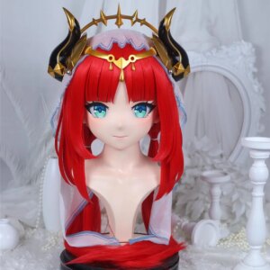 Customize Character Female/Girl Resin Kig Full Head With Lock Anime Cosplay Japanese Anime Kigurumi Mask