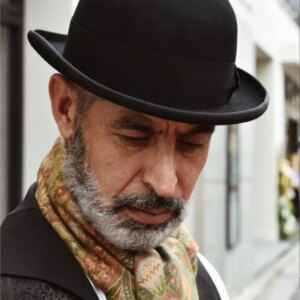 Elegant fashion solid color hat master top bowler man