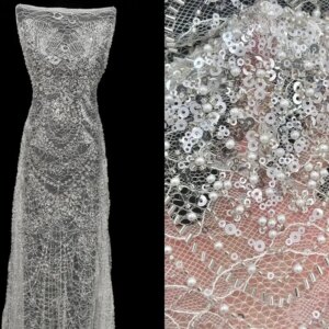 Africa Nigerian Beaded French Mesh Lace With Sequins High Quality 2025 Embroidery Lace Sequins Lace For Wedding Dresses Women