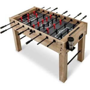 54″ Foosball Table Adult Size, Full Size Arcade Soccer Table Game w/2 Balls & 2 Cup Holders, Football Table for Kids & Adults,