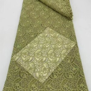 5yards nigerian guipure cord lace fabric high quality african french lace fabric with stones for women wedding dress