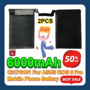2PCS 6000mAh C21P2101 For ASUS ROG 6 Pro Mobile Phone Battery