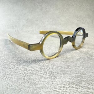 Eyeglass Frames Small Round Vintage Retro Handmade Natural Horn Prescription Man Women’s Glasses Frames Optical Lenses Glasses