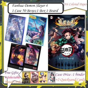 Fanhua Demon Slayer A6 Color Paper Anime Cards Kimetsu No Yaiba Tanjirou Kamado Nezuko Kids Gift Collectible Artwork