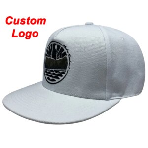White Baseball Cap Tennis Sport Players Travelers Popular Snap Back Full Closure Fitted 3D Logo Full Printed Printing Hat