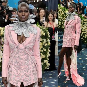 Luxury Sequined Lace Women Blazer Suits 2 Pieces Feather African Long Train Jacket Customized  Celebrity Party Dress