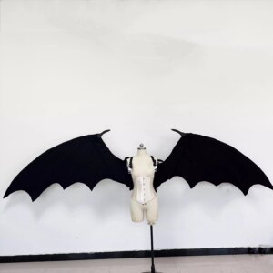 Electric Retractable Folding Wings Halloween Comic Exhibition Cosplay Black Demon Bat Wings Will Move Wireless Remote Control