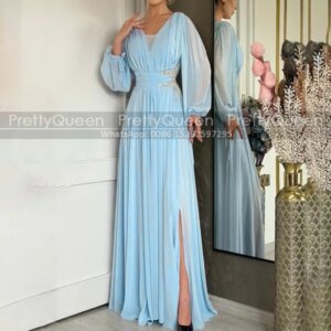Shiny Sequins Beaded Mother of the Bride Dresses With Long Sleeves Customized A Line Side Slit Prom Dress Party Formal Gown